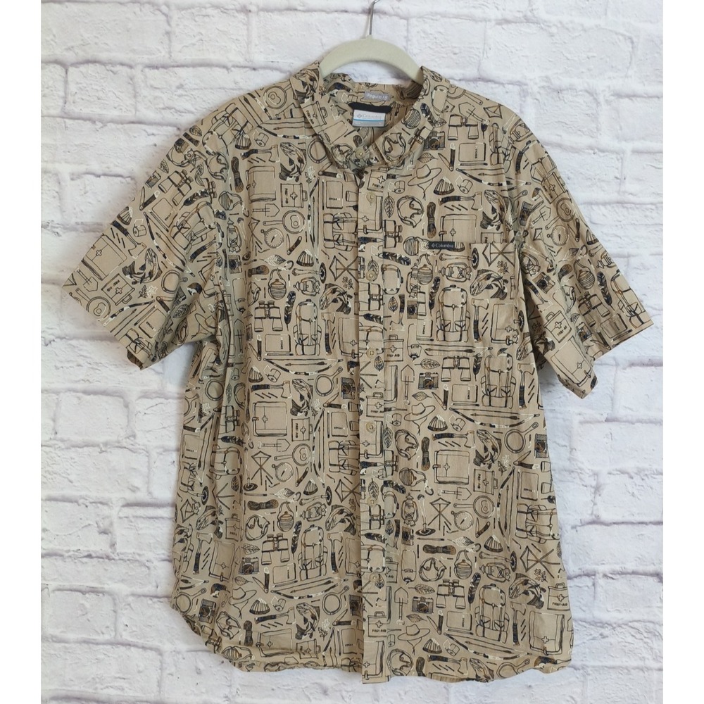 Columbia Rapid Rivers Tan Mens Sz Large Camping Outdoor Hiking Fishing Nature